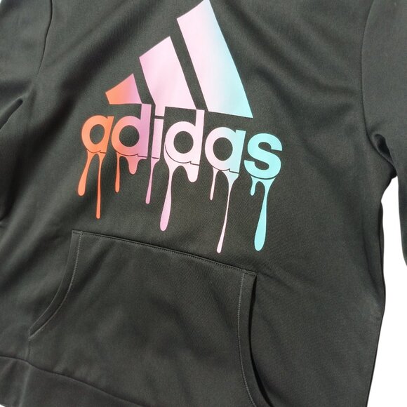 Adidas Kids Hyperreal Graphic Hoodie Drip Design Logo Girl's Size Large 14 NEW - Picture 3 of 6